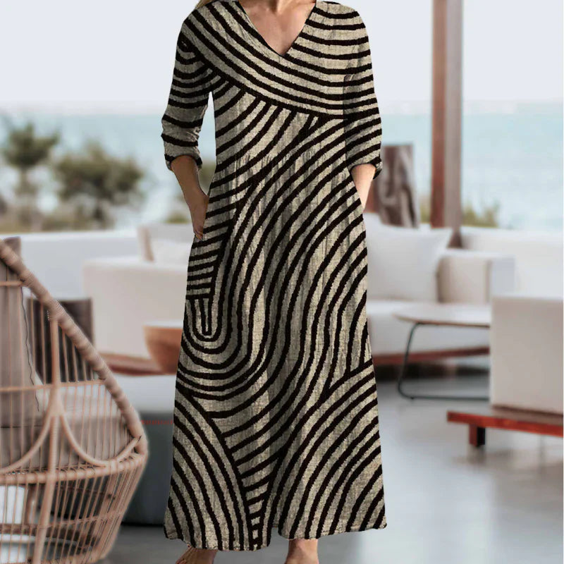 Lynor™ | Vintage Striped Maxi Dress