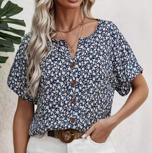 Lynor™ | Chic Floral Print Blouse