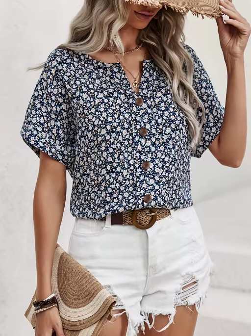 Lynor™ | Chic Floral Print Blouse