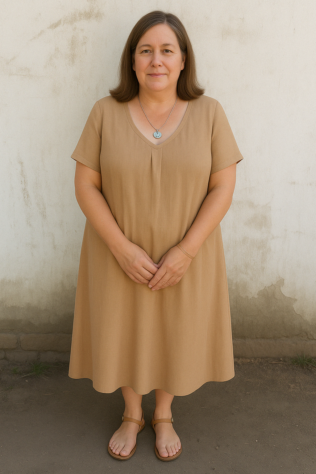 Lynor™ | Casual V-Neck with Tummy Coverage Linen Dress