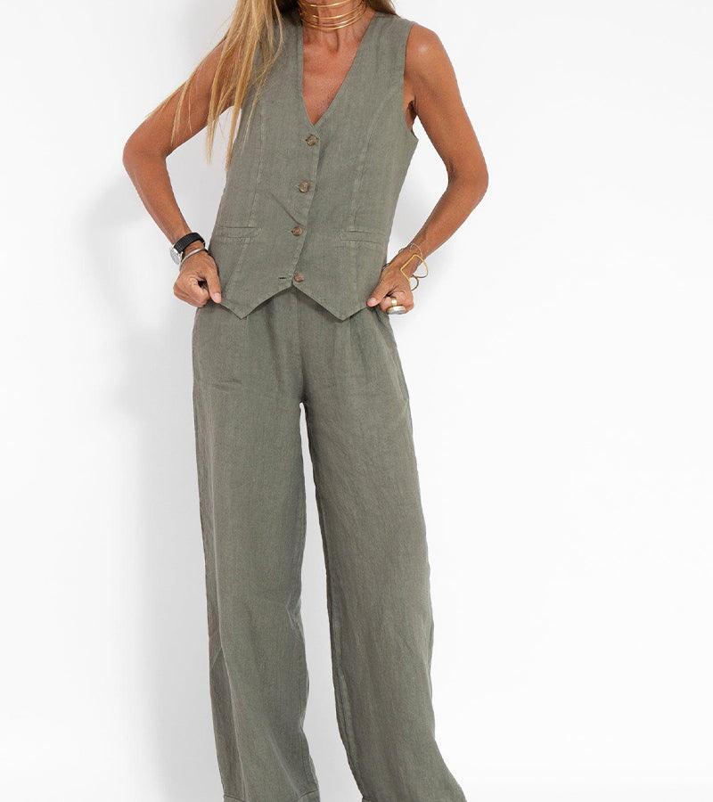 Lynor™ | Vest & Palazzo Pants Casual Set