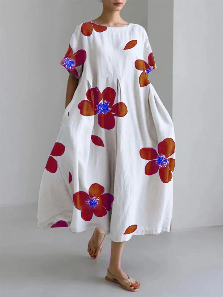 Lynor™ | Vibrant Floral Summer Maxi Dress – Soft & Breezy Comfort