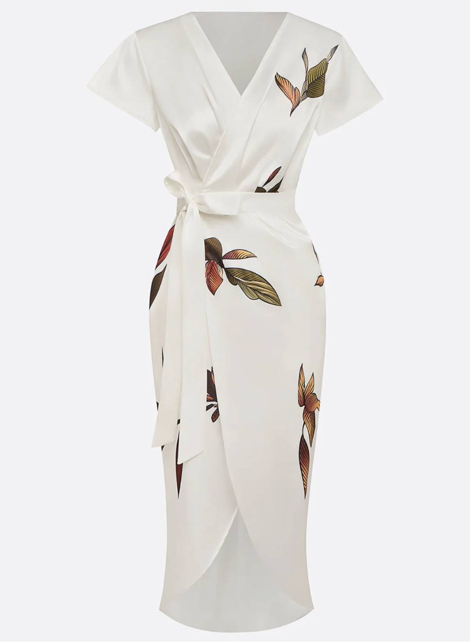 Lynor™ | Elegant White Satin Dress