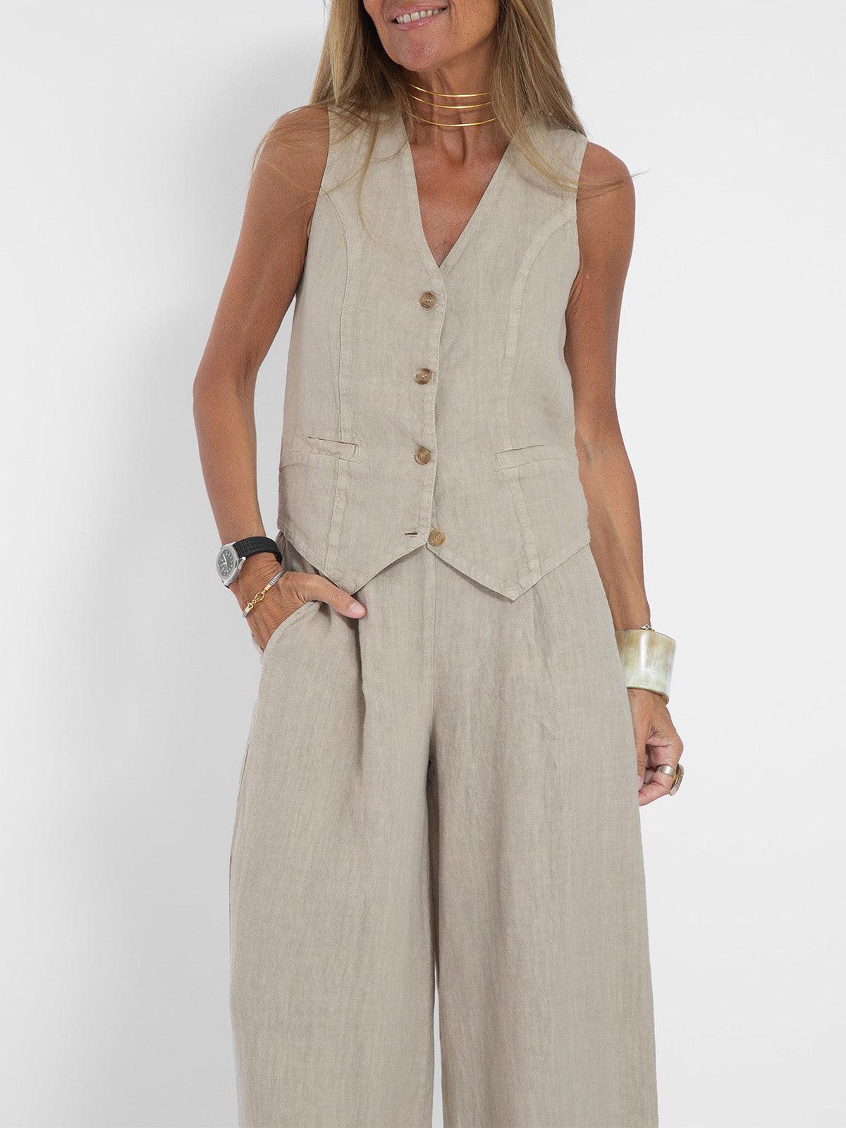 Lynor™ | Vest & Palazzo Pants Casual Set