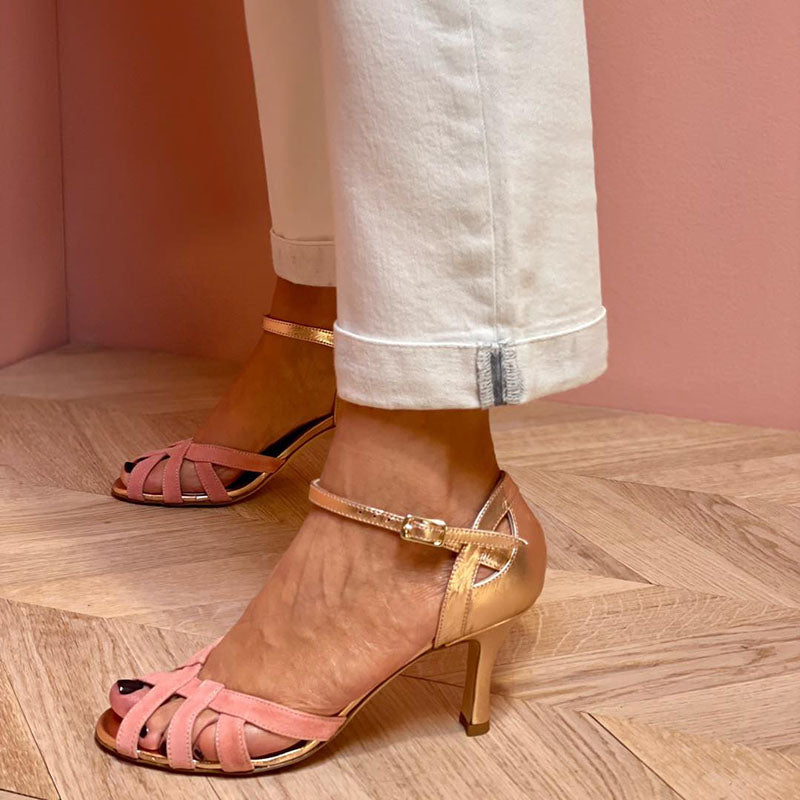 Lynor™ | Open-Toe Block Color Heels – Vibrant Contrast with Modern Elegance
