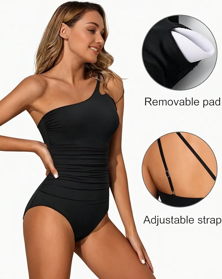 Lynor™ | Grace – One-Shoulder Sculpting Swimsuit