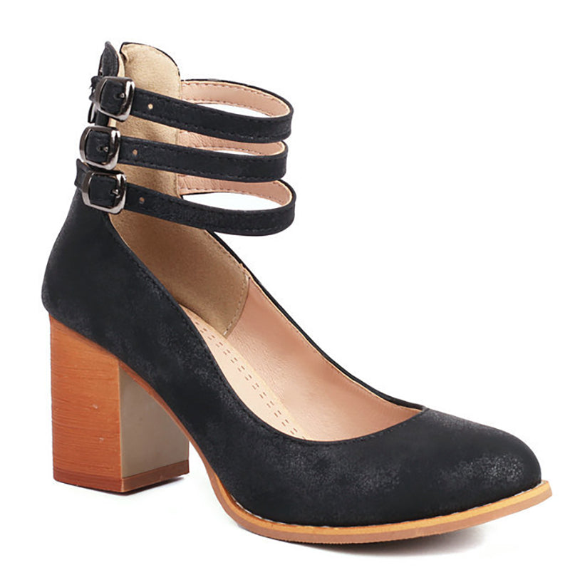 Lynor™ | Chunky Heel Sandals with Simple Ankle Strap – Minimalist Elegance, Maximum Stability