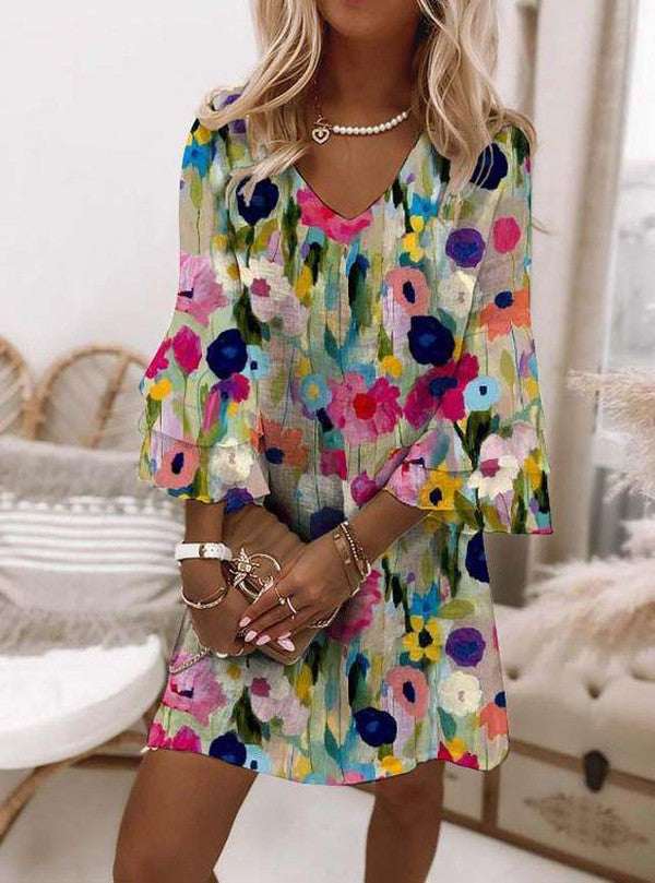 Lynor™ | Floral Dress – Refined Comfort & Elegance