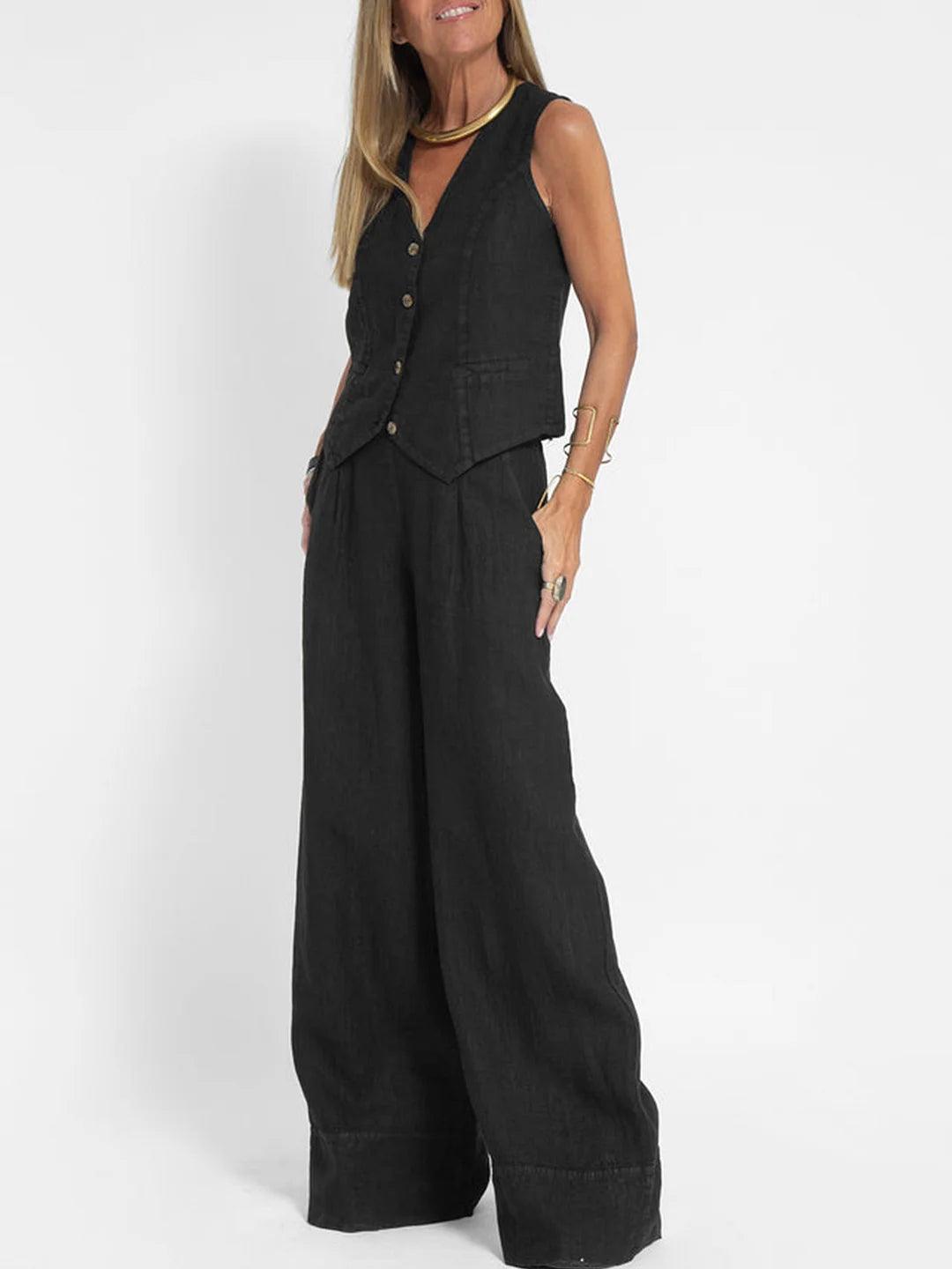 Lynor™ | Vest & Palazzo Pants Casual Set