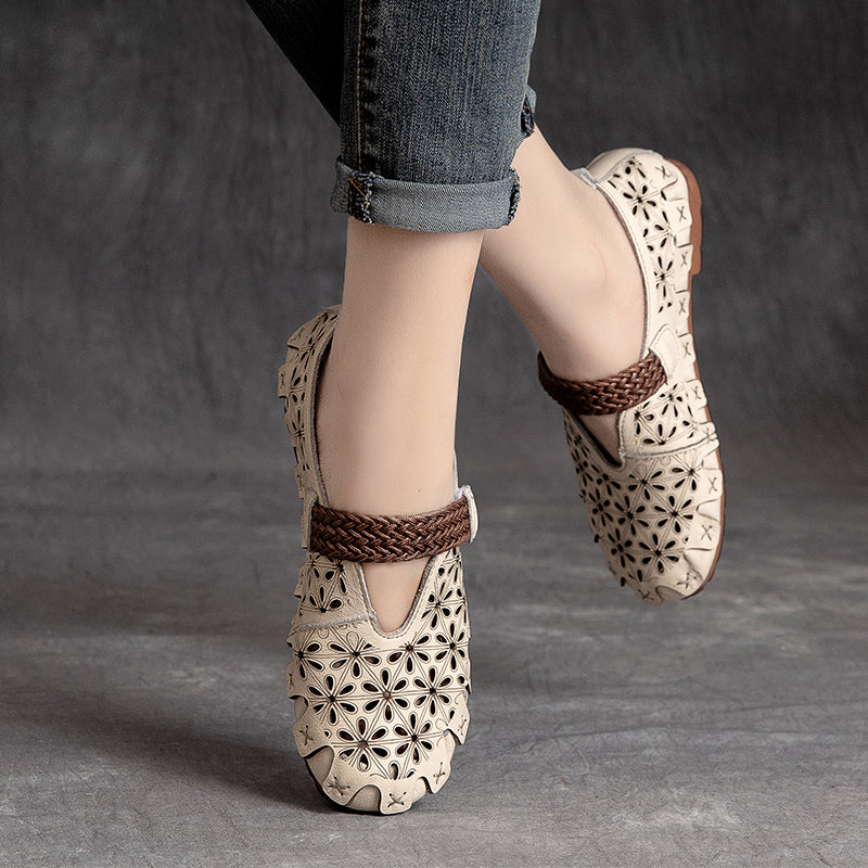 Lynor™ | Women’s Comfortable Cowhide Leather Flats – Soft Support with Natural Elegance