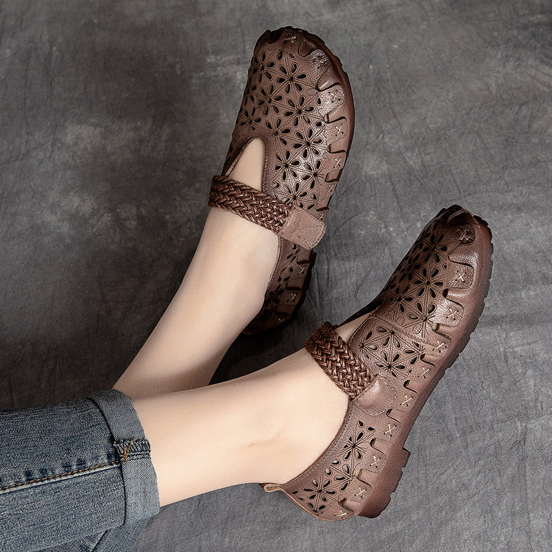 Lynor™ | Women’s Comfortable Cowhide Leather Flats – Soft Support with Natural Elegance