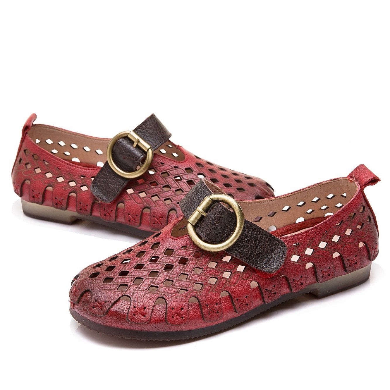 Lynor™ | Women’s Comfortable Cowhide Leather Flats – Soft Support with Natural Elegance