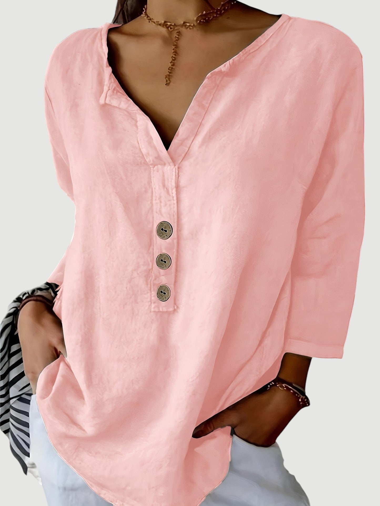 Lynor™ | Airy & Comfortable Linen Top – Effortless Breathability in Natural Fabric