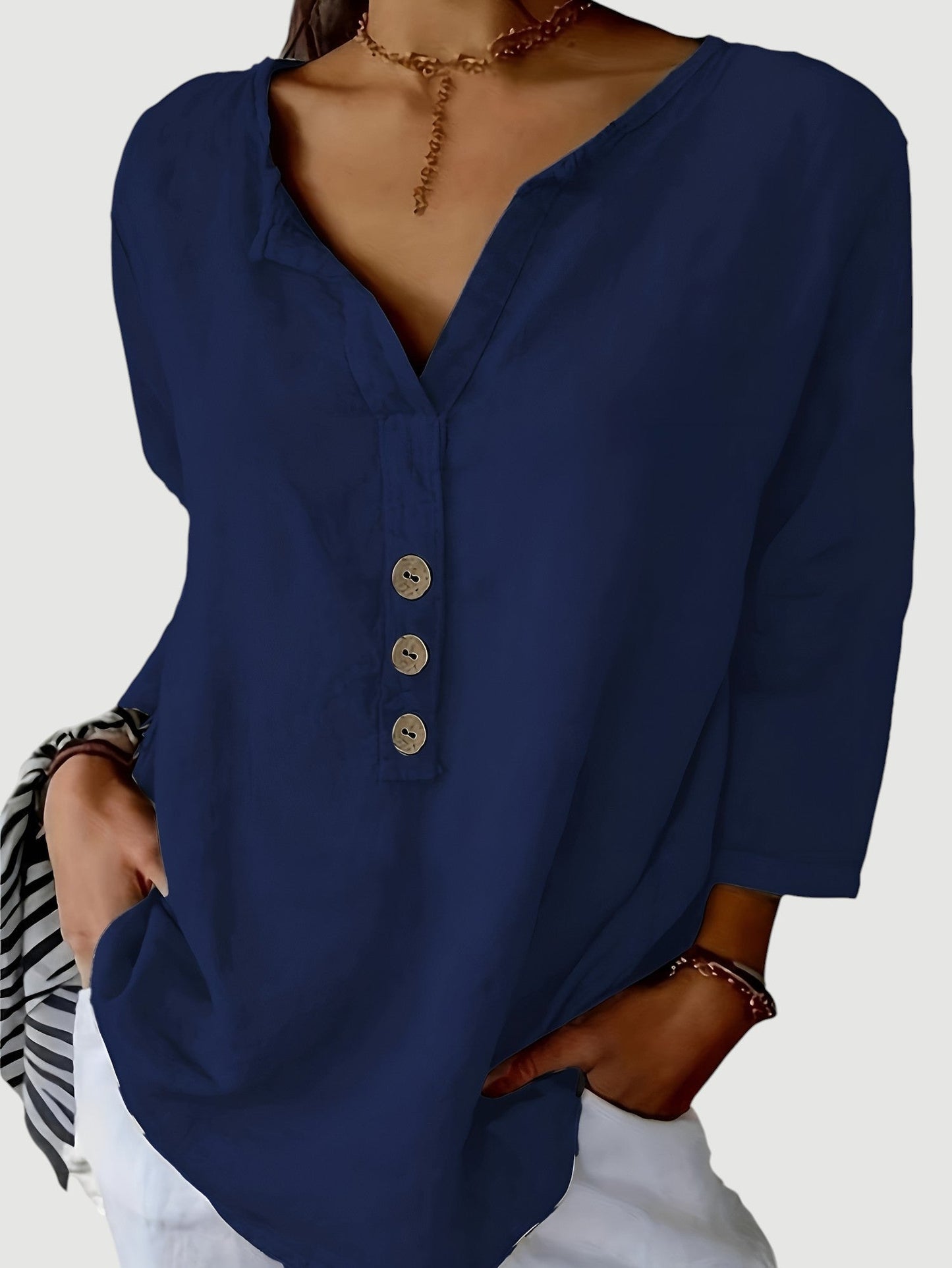 Lynor™ | Airy & Comfortable Linen Top – Effortless Breathability in Natural Fabric
