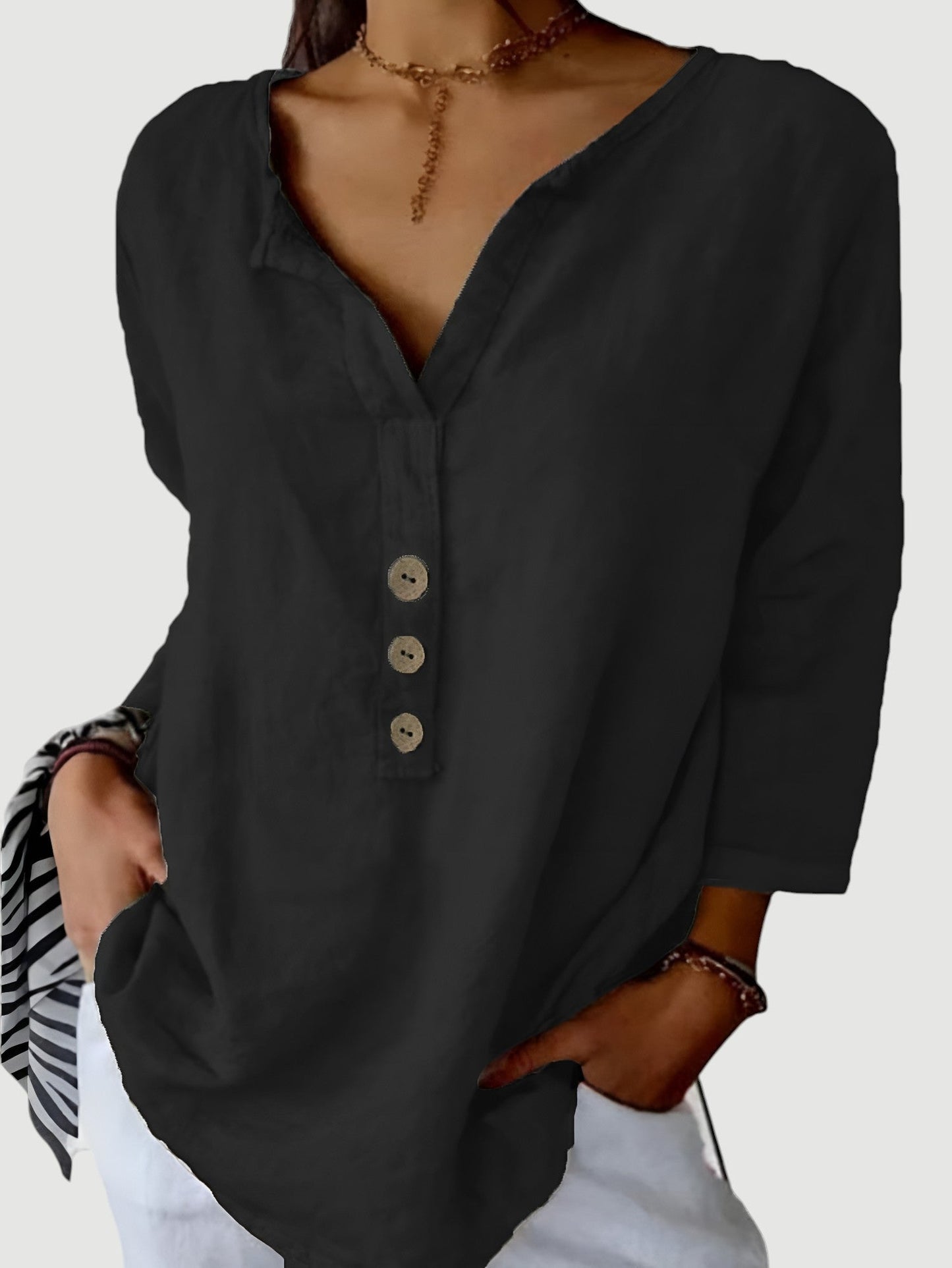 Lynor™ | Airy & Comfortable Linen Top – Effortless Breathability in Natural Fabric