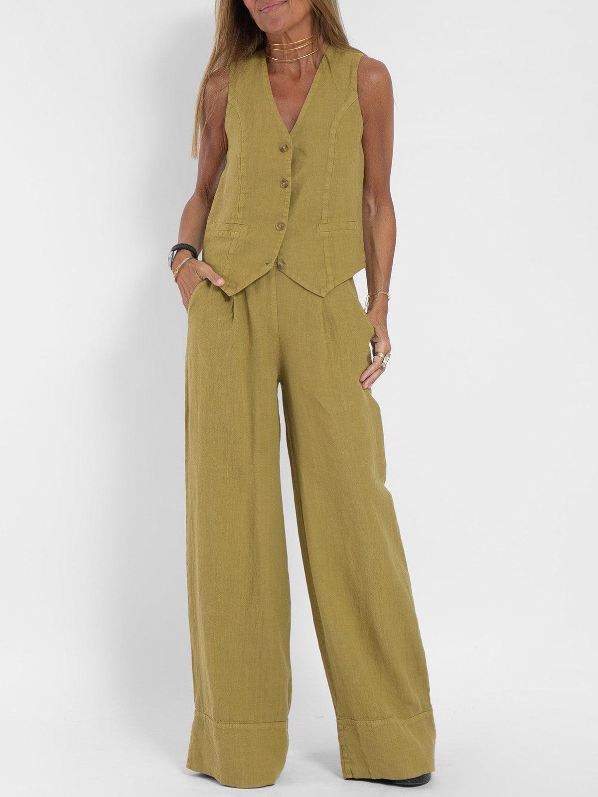 Lynor™ | Vest & Palazzo Pants Casual Set