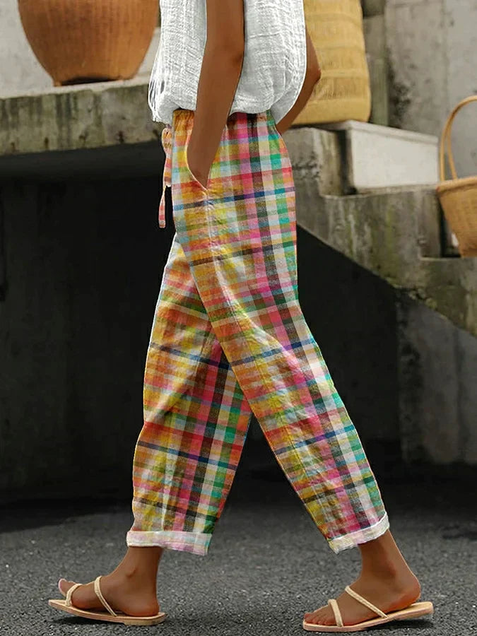Lynor™ | Women’s Trousers With Checked Pattern