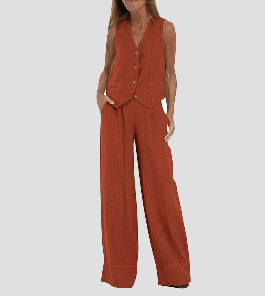 Lynor™ | Vest & Palazzo Pants Casual Set