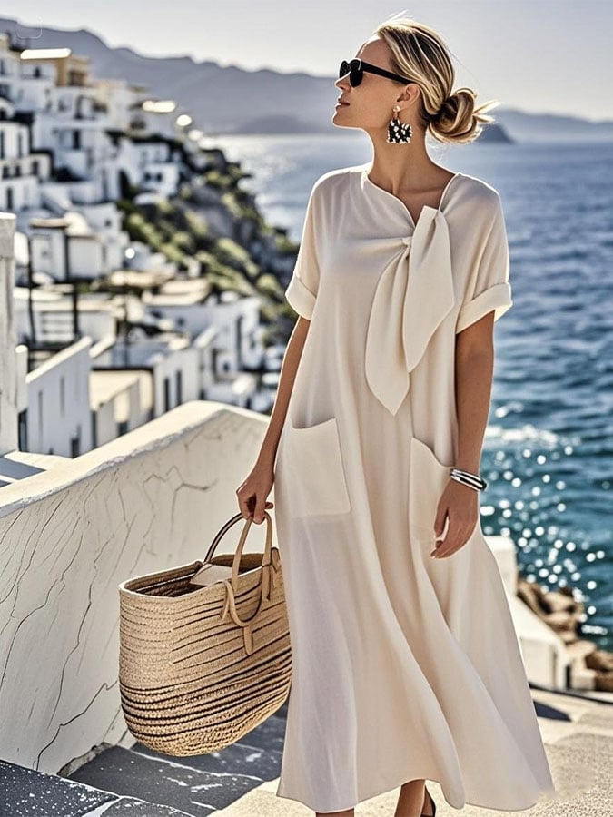 Lynor™ | Loose Cotton-Linen Dress with Pockets
