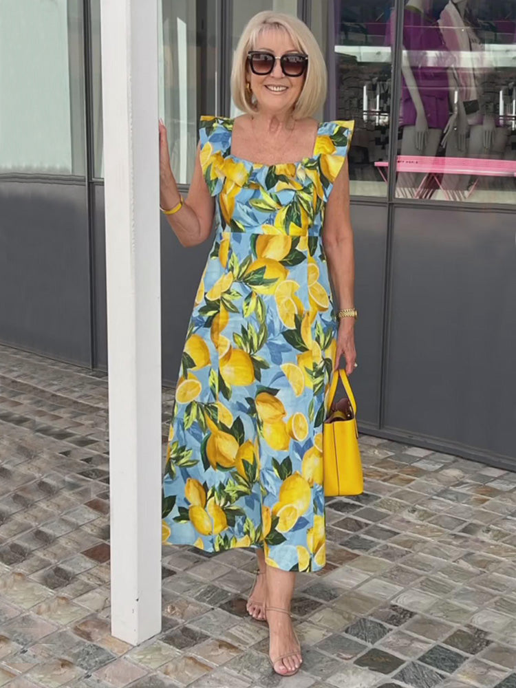 Lynor™ Limón – Summer Dress with Playful Lemon Print