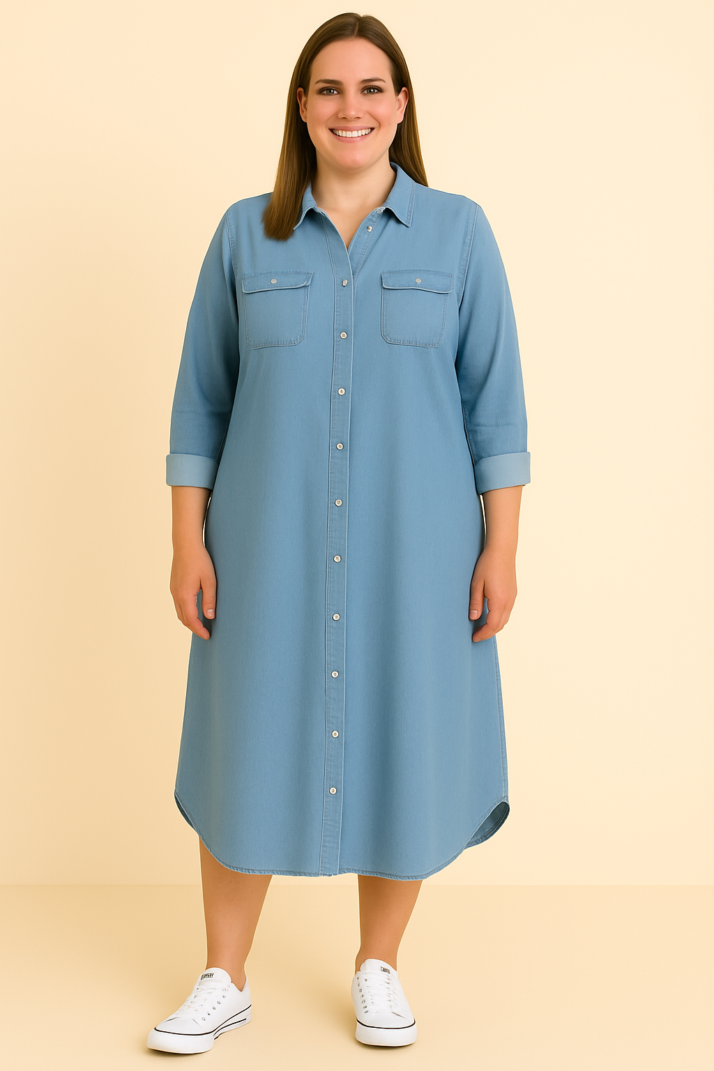 Lynor™ | Belly Coverage Denim Dress
