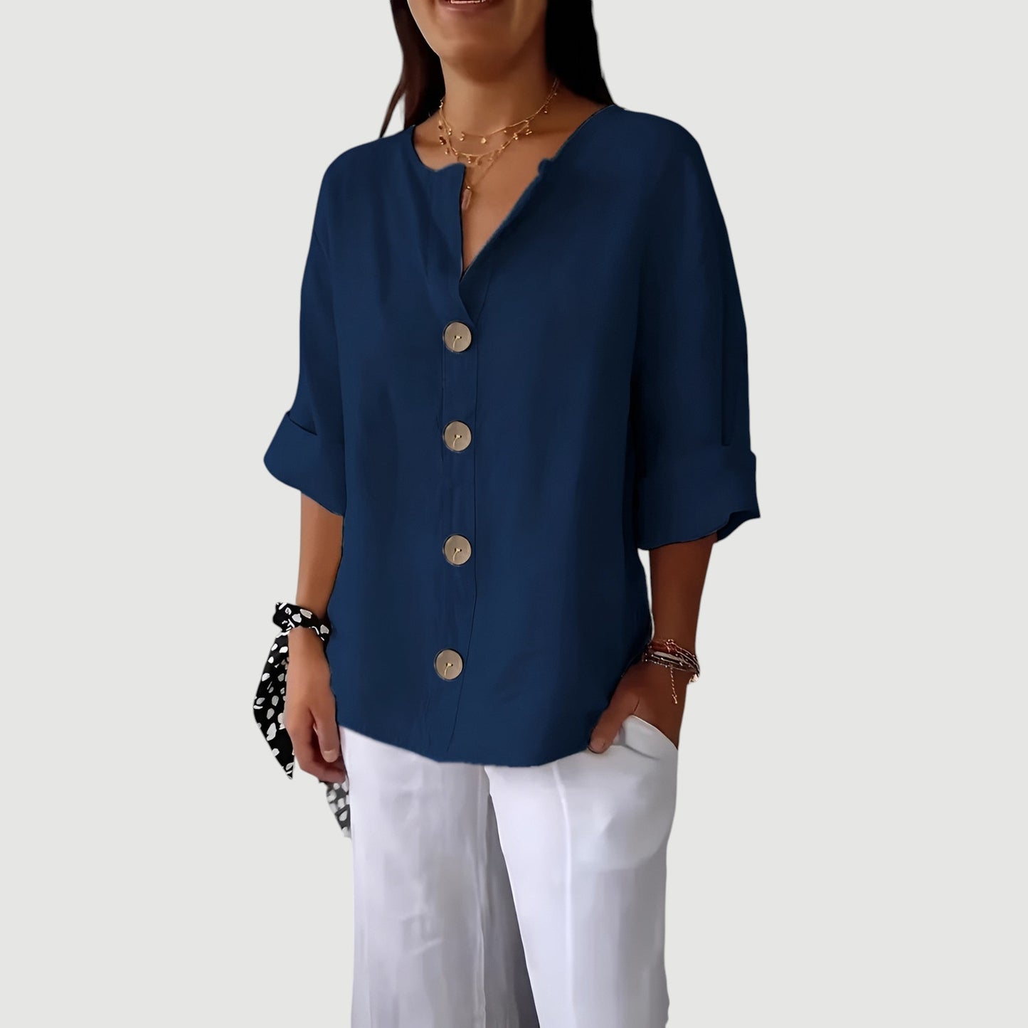 Lynor™ | Airy & Comfortable Linen Top – Lightweight Style in Natural Fabric