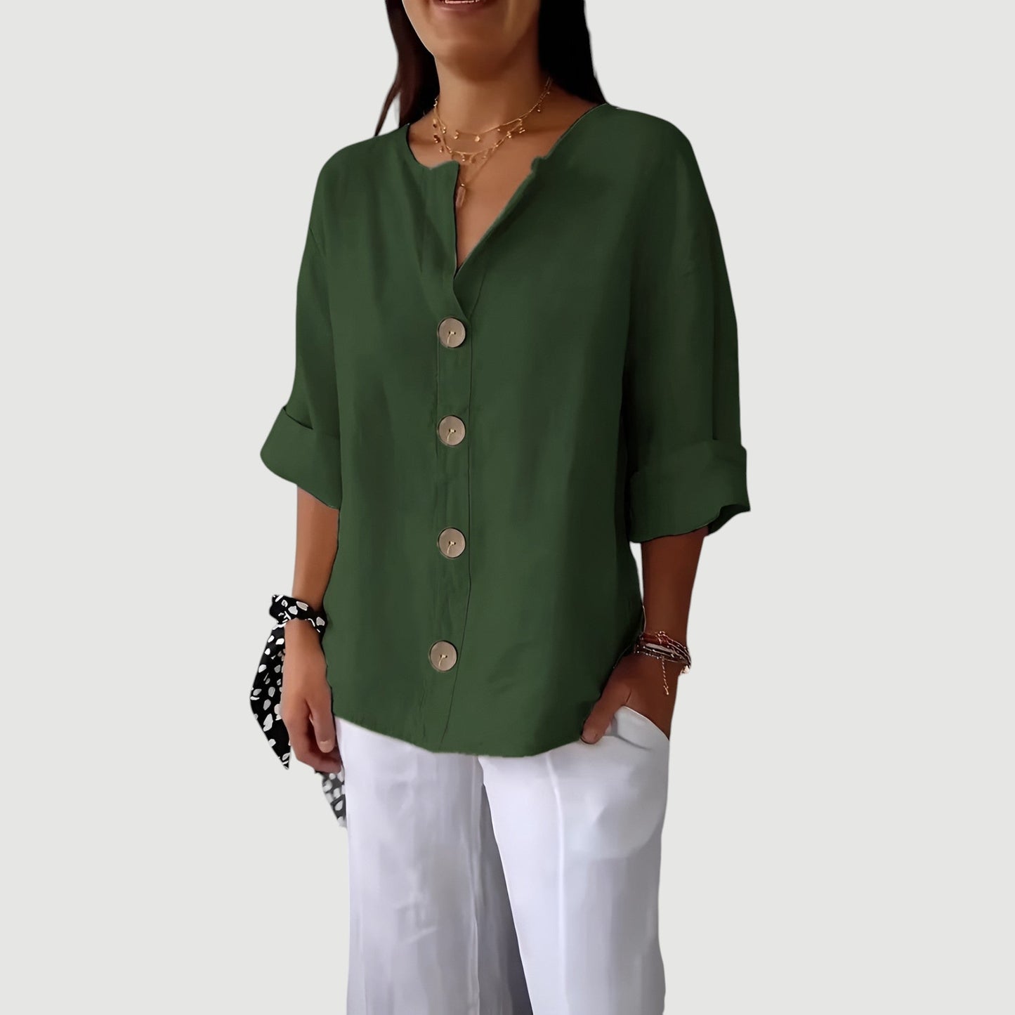 Lynor™ | Airy & Comfortable Linen Top – Lightweight Style in Natural Fabric