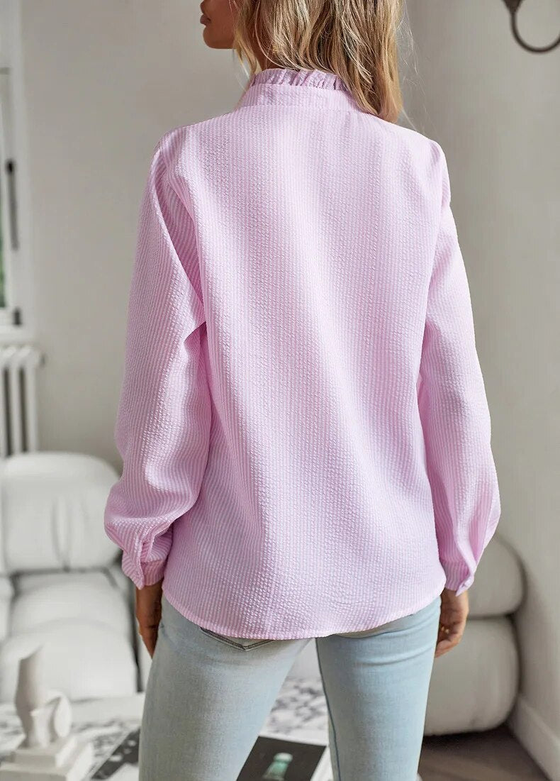 Lynor™ | Ruffle Long Sleeve Shirt