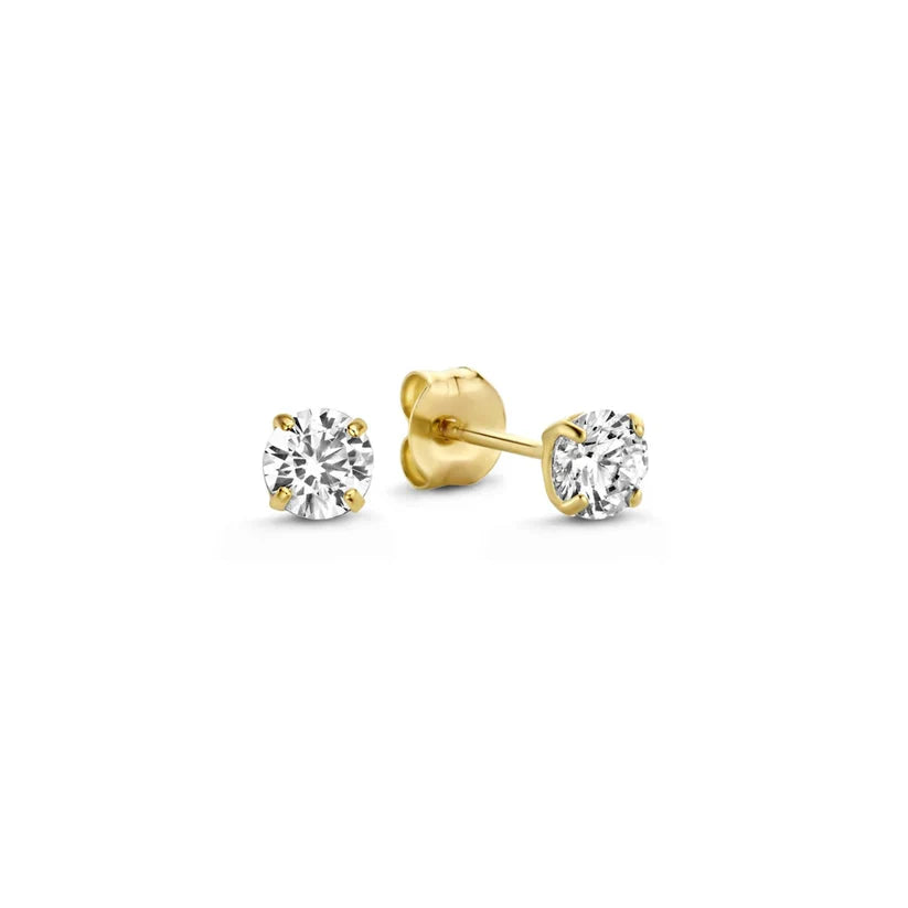 Lynor™ | Dara Brillane Earring Set – Sparkling 14K Gold with Radiant Elegance