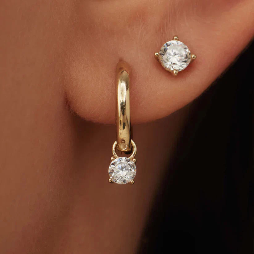 Lynor™ | Moonbeam Stone Earring Set – Radiant 14K Gold with Celestial Sparkle