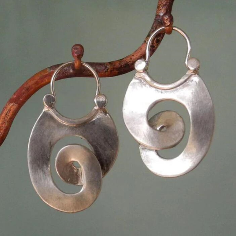 Lynor™ | Vintage Spiral Silver Earrings – Twists of Timeless Elegance