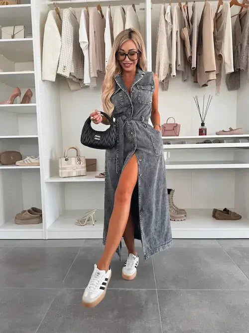Lynor™ | Flowy Denim Maxi Dress