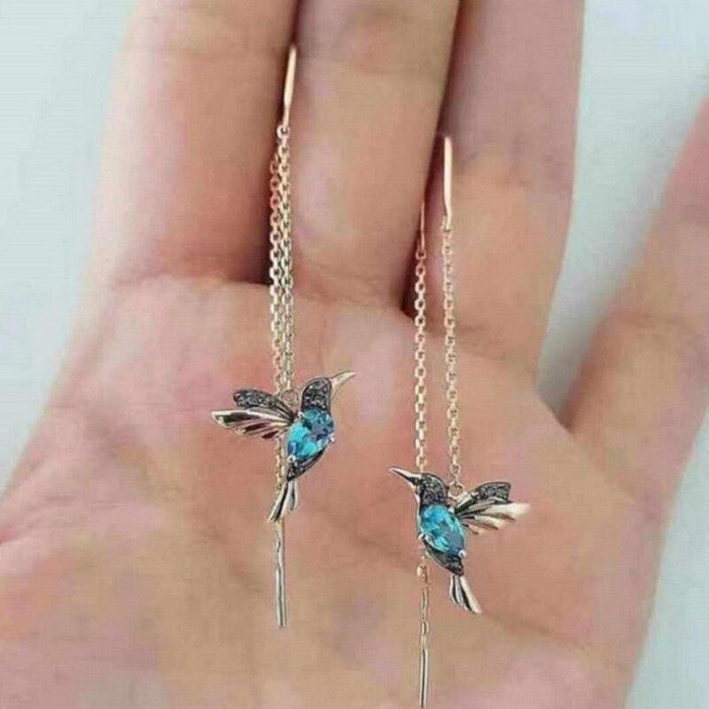 Lynor™ | Hummingbird Enamel Earrings with Zirconia – Colorful Grace in Flight