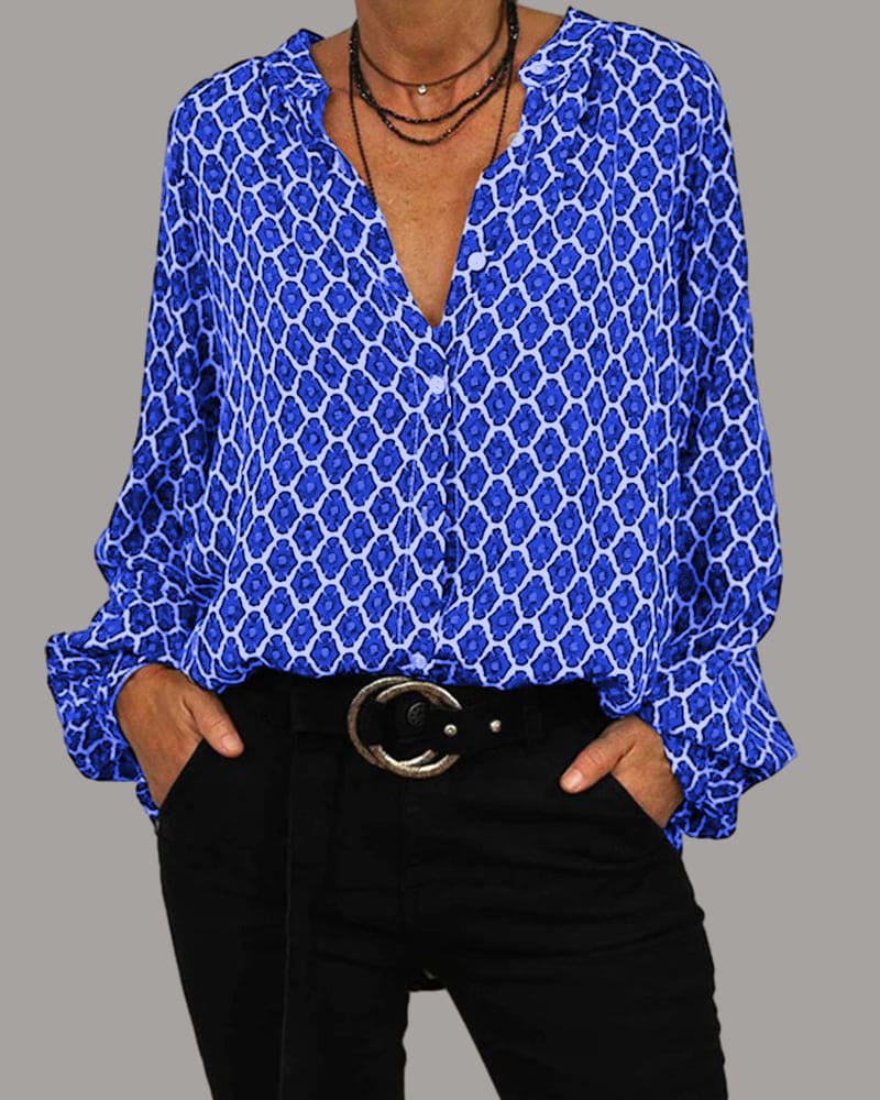Lynor™ | Relaxed V-Neck Midi Shirt