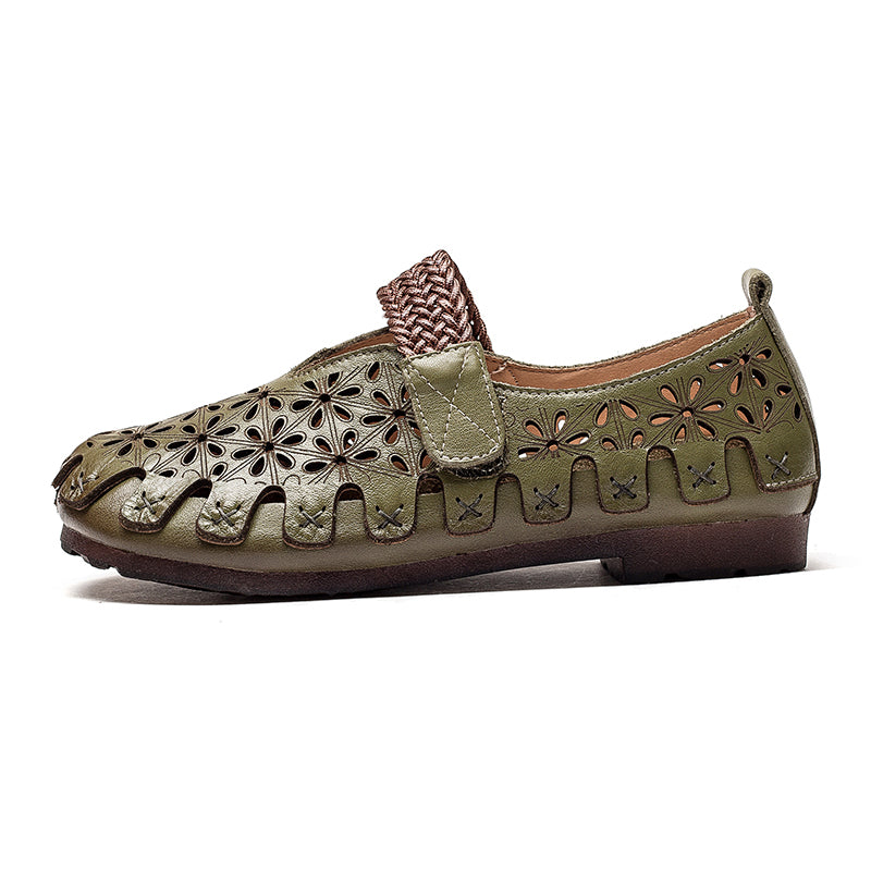 Lynor™ | Women’s Comfortable Cowhide Leather Flats – Soft Support with Natural Elegance