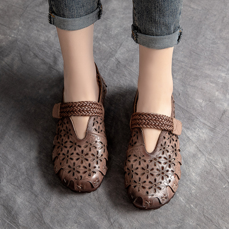 Lynor™ | Women’s Comfortable Cowhide Leather Flats – Soft Support with Natural Elegance