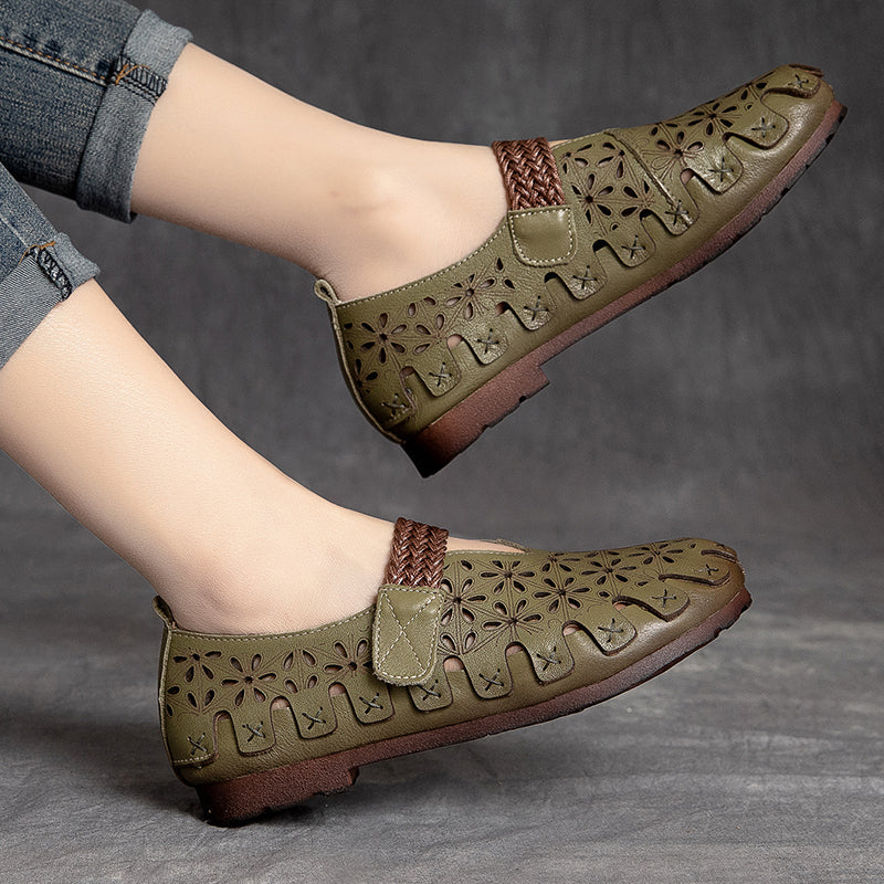 Lynor™ | Women’s Comfortable Cowhide Leather Flats – Soft Support with Natural Elegance