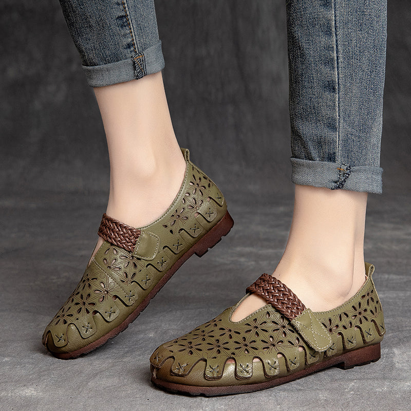 Lynor™ | Women’s Comfortable Cowhide Leather Flats – Soft Support with Natural Elegance