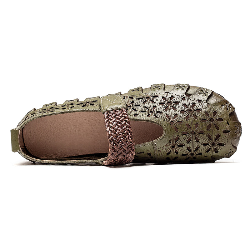 Lynor™ | Women’s Comfortable Cowhide Leather Flats – Soft Support with Natural Elegance