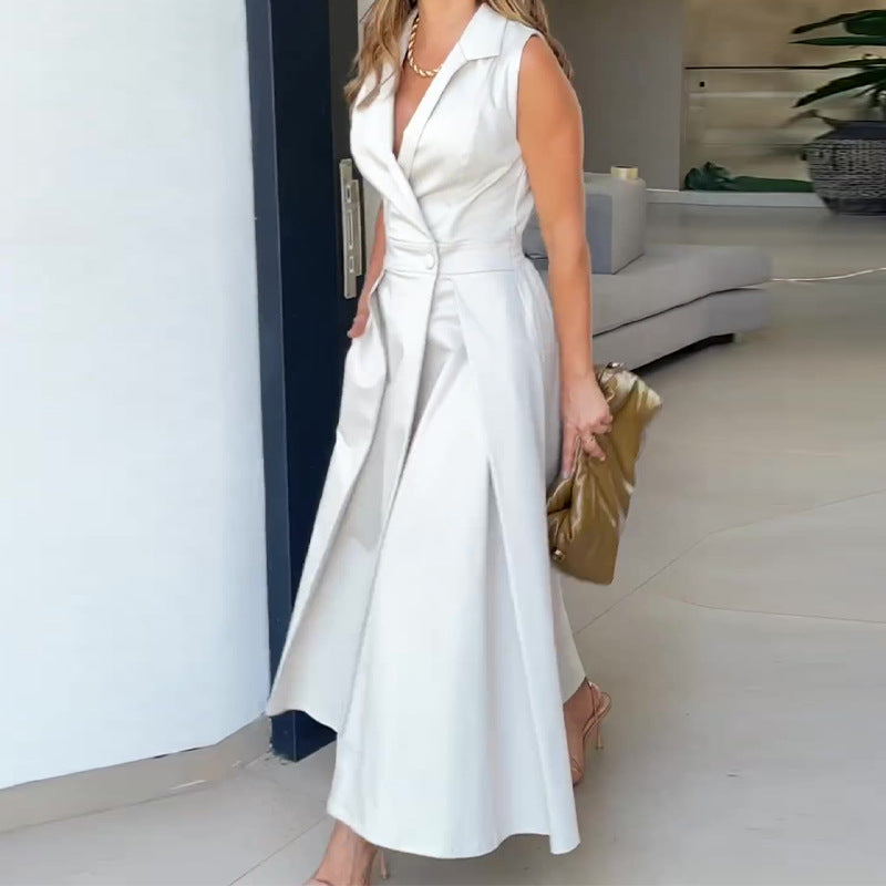Lynor™ | V-Neck Midi Dress – Effortless Elegance with a Flattering Silhouette