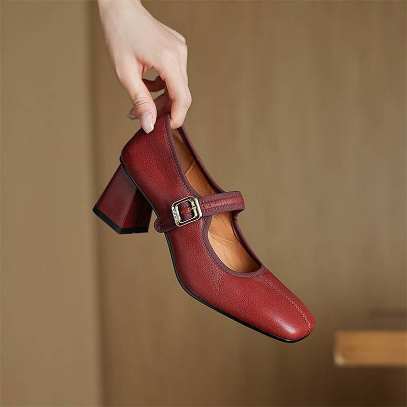 Lynor™ | Modern French-Style Block Heel Shoes – Chic Sophistication with a Bold Step