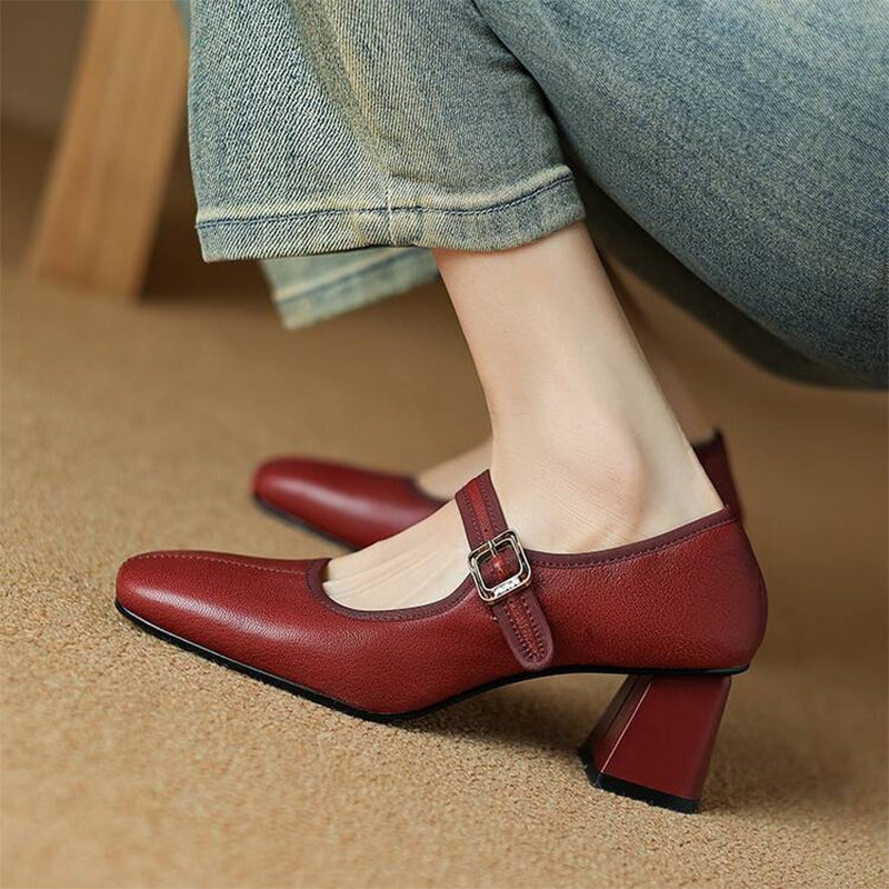 Lynor™ | Modern French-Style Block Heel Shoes – Chic Sophistication with a Bold Step