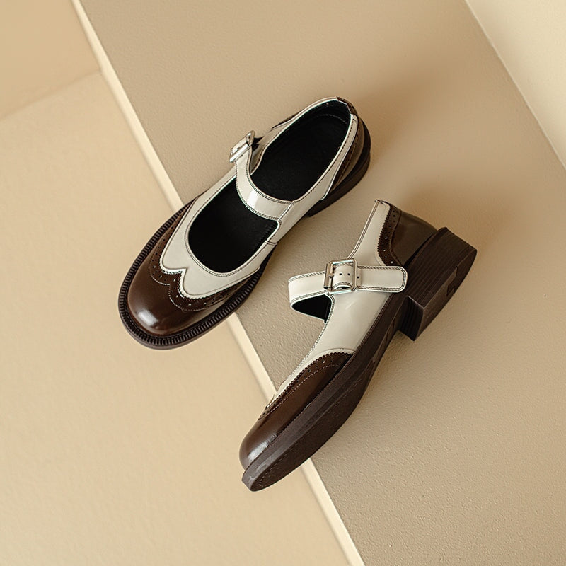 Lynor™ | Washed Cowhide Leather Flats – Rustic Elegance with Everyday Comfort