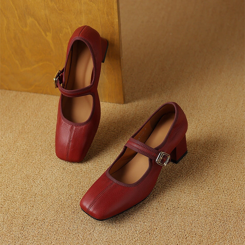 Lynor™ | Modern French-Style Block Heel Shoes – Chic Sophistication with a Bold Step