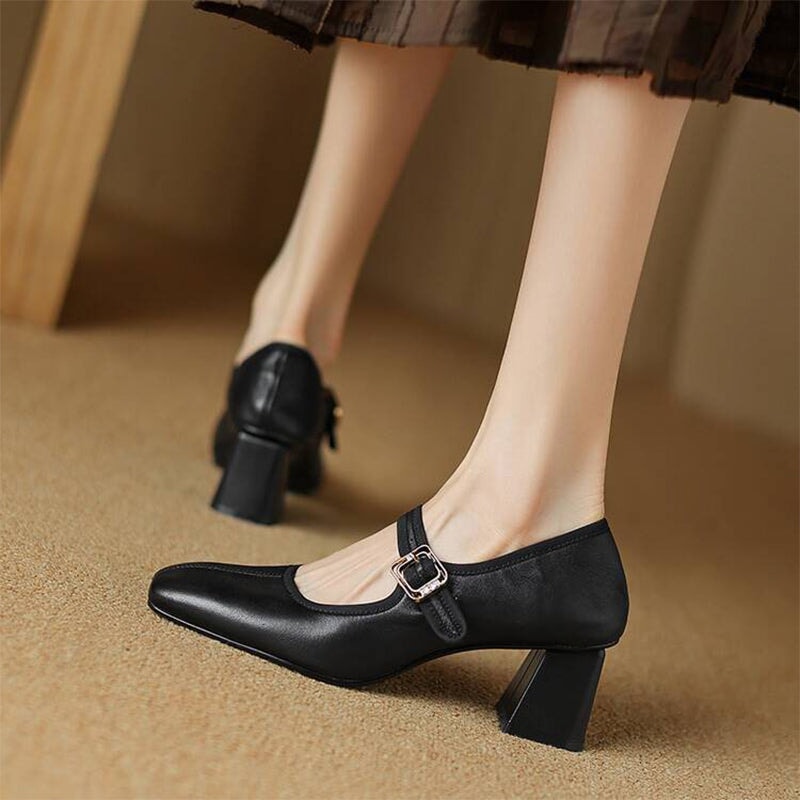 Lynor™ | Modern French-Style Block Heel Shoes – Chic Sophistication with a Bold Step