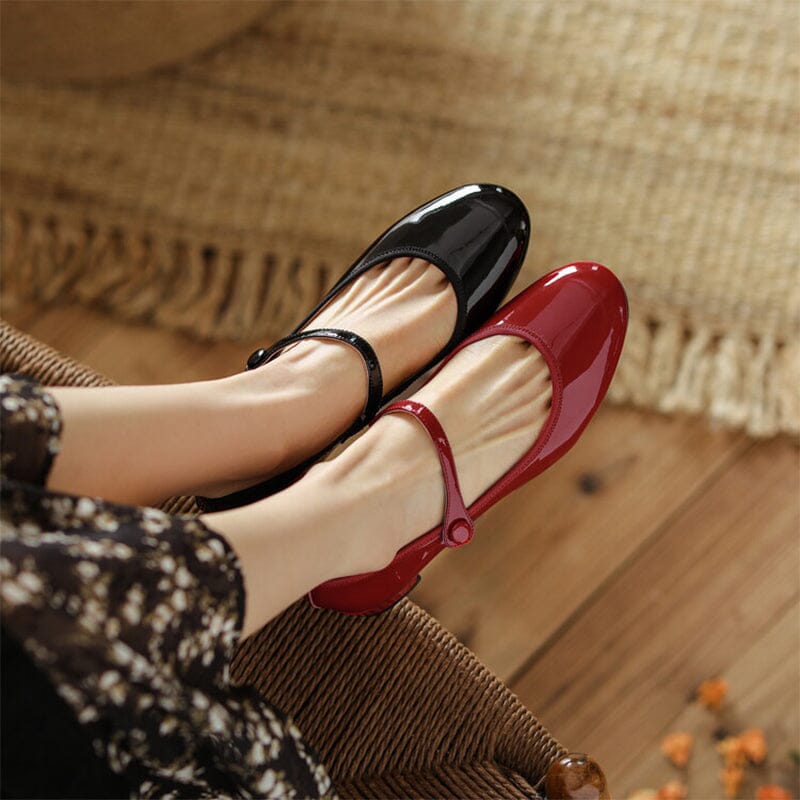 Lynor™ | Vintage Cowhide Leather Ballet Flats – Timeless Craftsmanship in Every Step