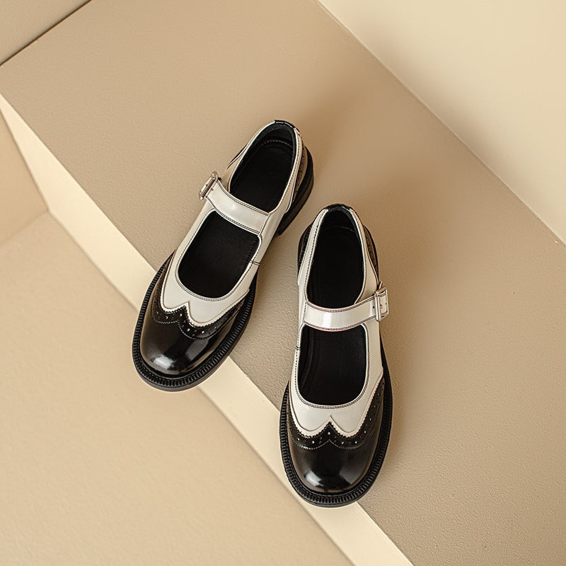 Lynor™ | Washed Cowhide Leather Flats – Rustic Elegance with Everyday Comfort
