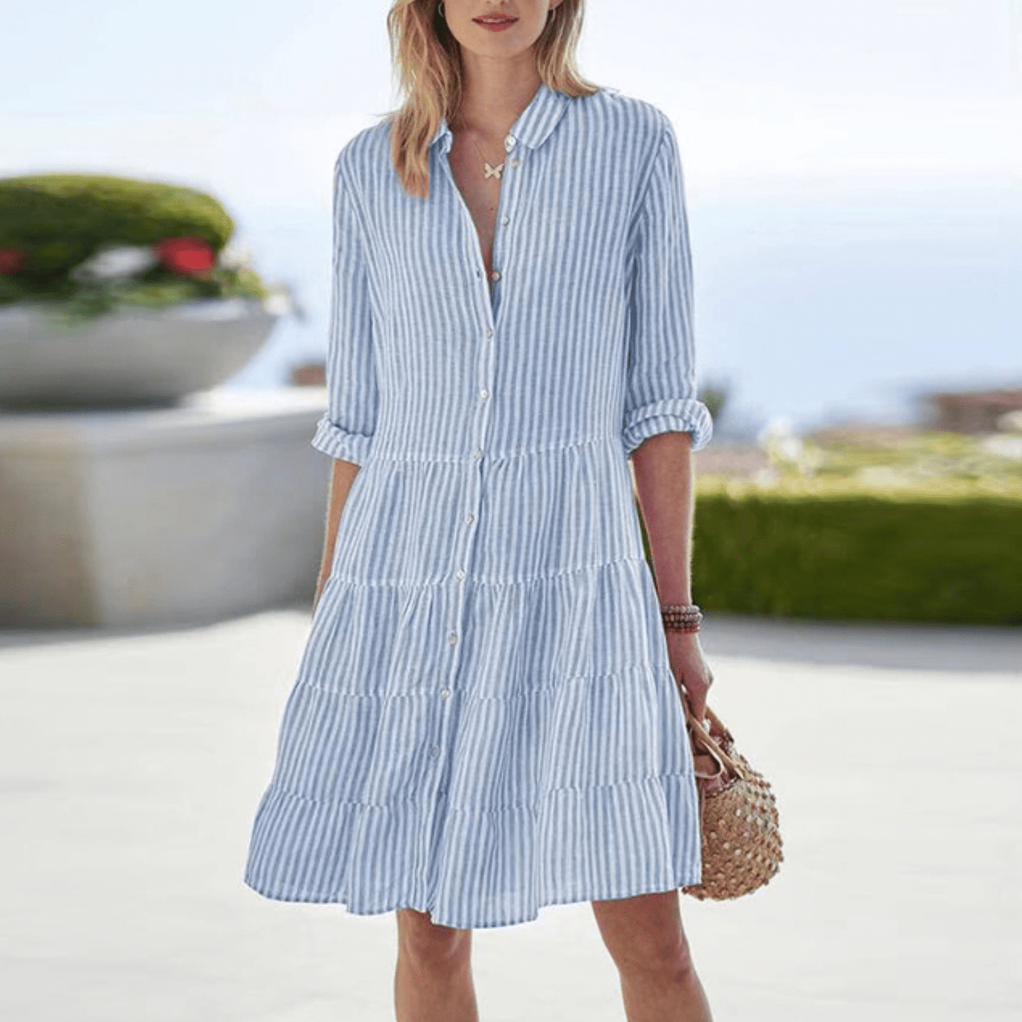 Lynor™ | Light & Striped Elegance Dress