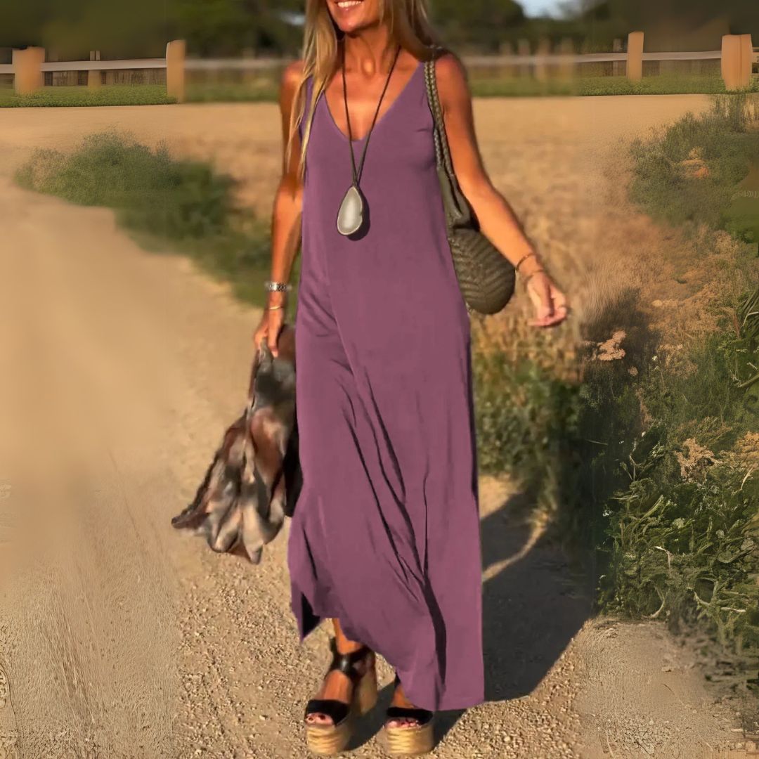 Lynor™ | Flowing V-Neck Maxi Dress