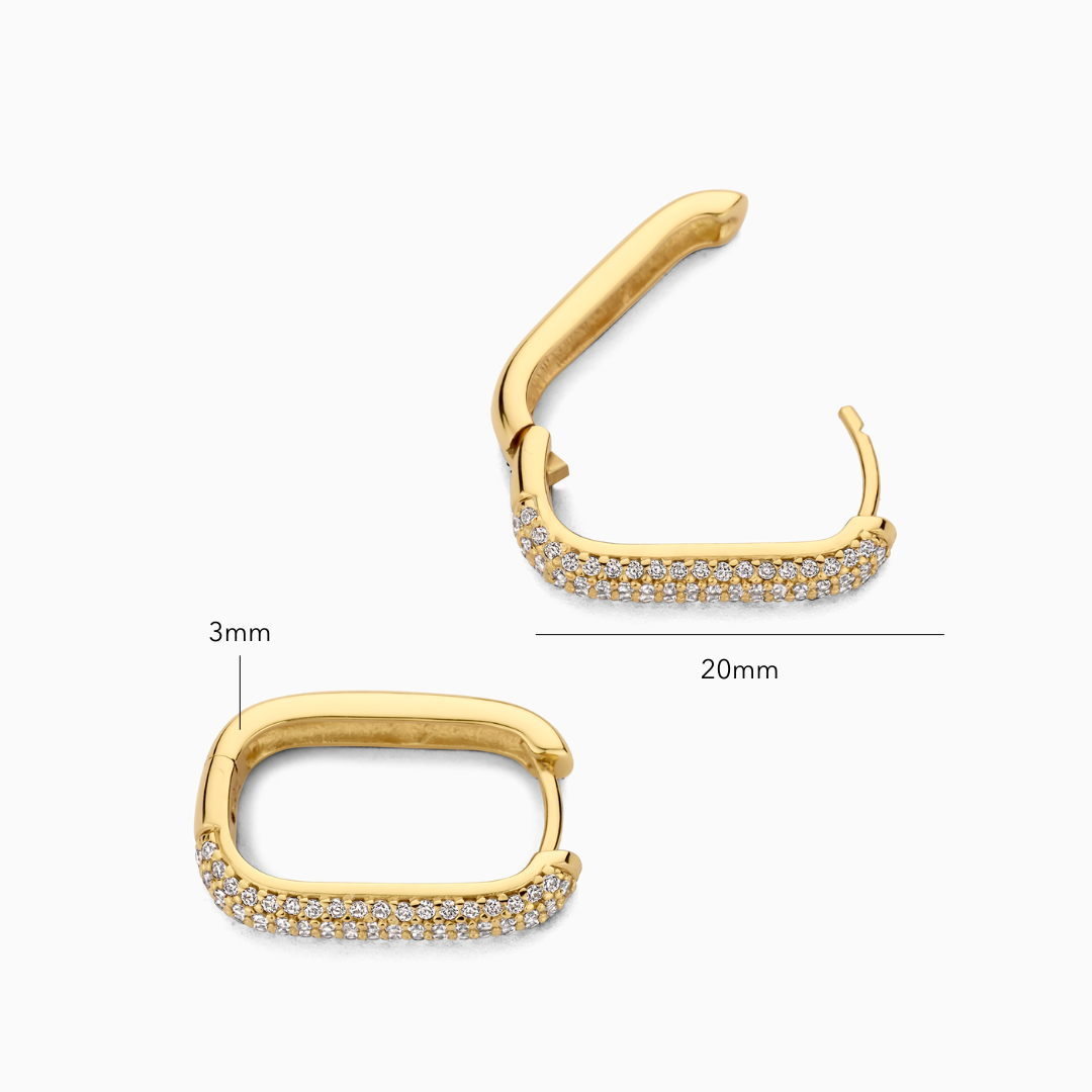Lynor™ | Icon Pavé Hoops – Dazzling 18K Gold Sparkle in a Signature Design